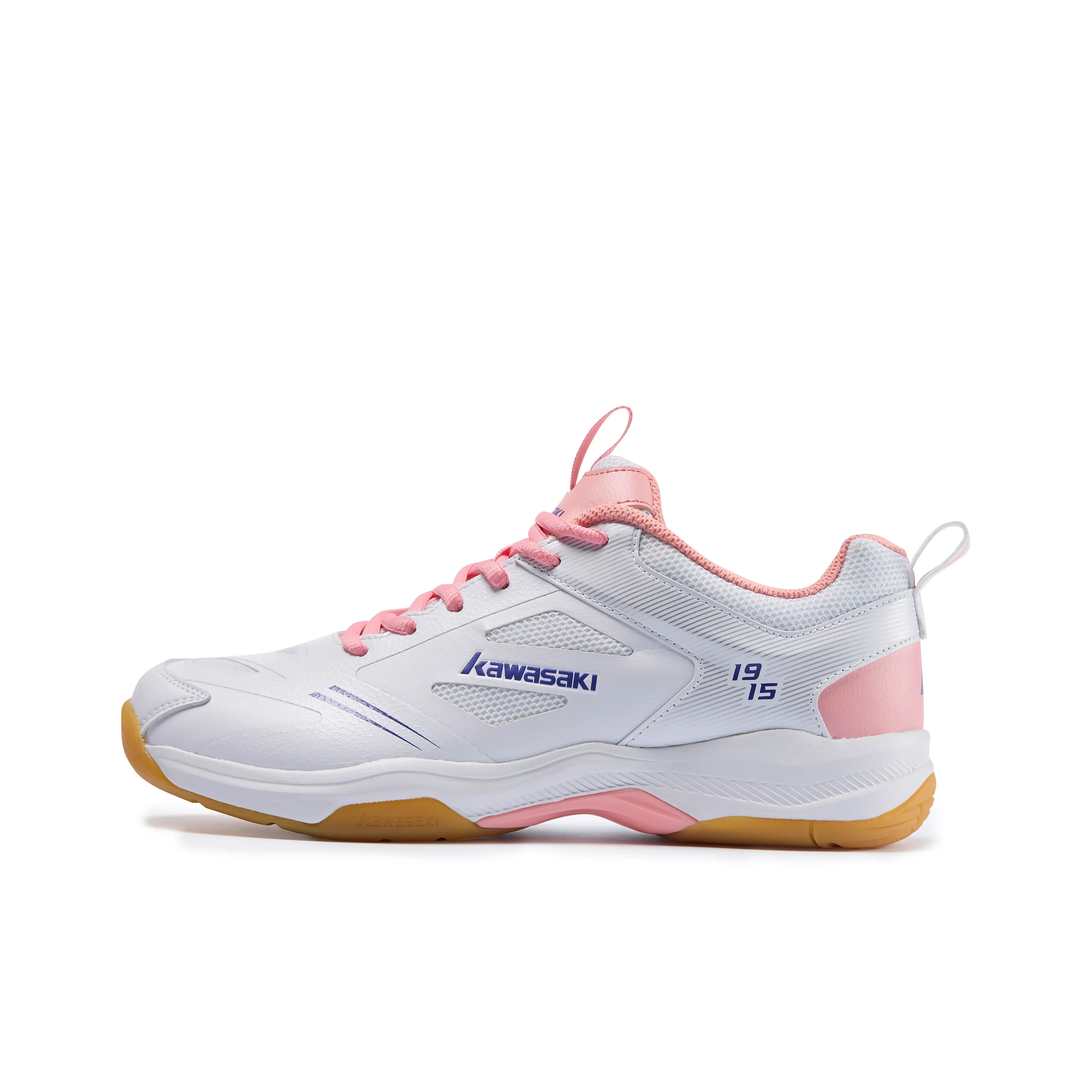 Кавасаки Shock Absorbers противоскользящая дышащая низкая обувь для бадминтона женская белая розовая