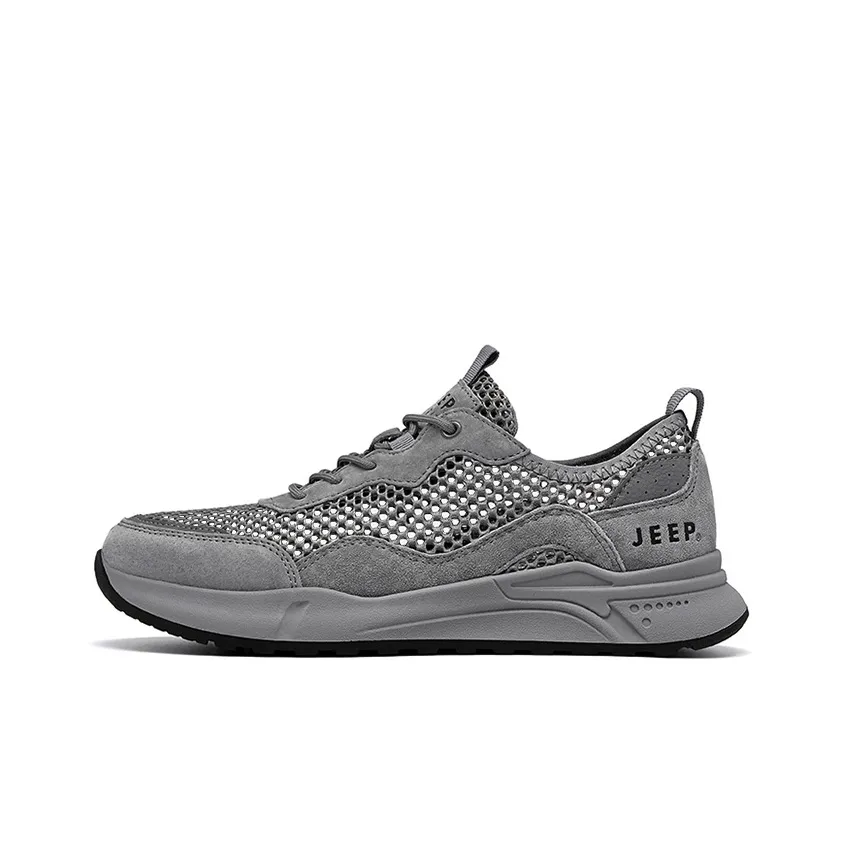JEEP SPIRIT Outdoor Trail Running Abrasion Resistant Breathable Low Top Casual Shoes Men's Dark Gray