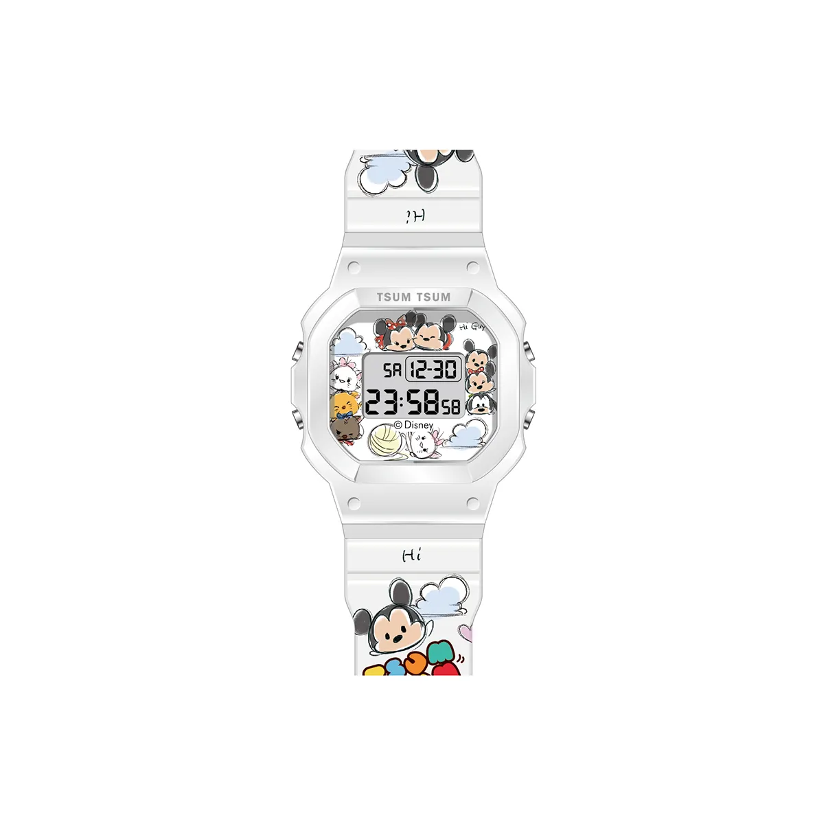 Disney Song Series Электронный Механизм Резиновый Ремешок Часы Унисекс Серый Циферблат