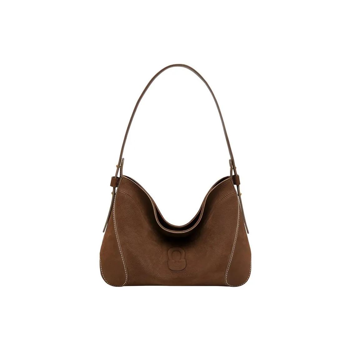 TENNCO Сумка-хобо из коровьей кожи портативная сумка через плечо средний размер женские бархат коричневый кремовый белый