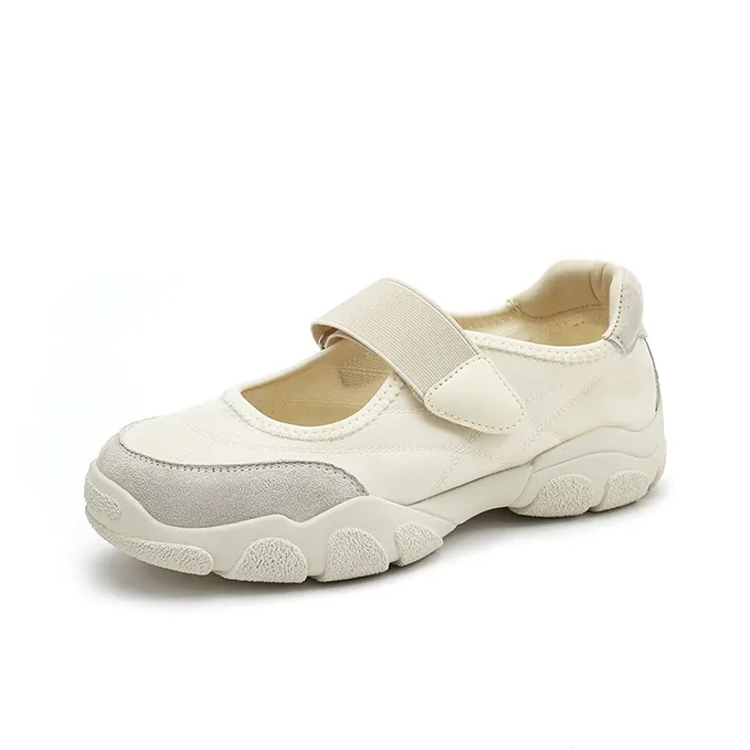 UBZ Плоская подошва Туфли Мэри Джейн Женские цвет Слоновая кость