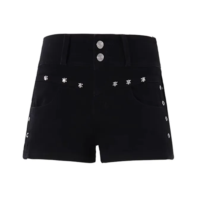 Белый медведь A Линия Широкие брюки Модный тренд HIGH RISE Универсальный Удобный Lazy Тонкий Фит Джинсовые шорты Женские