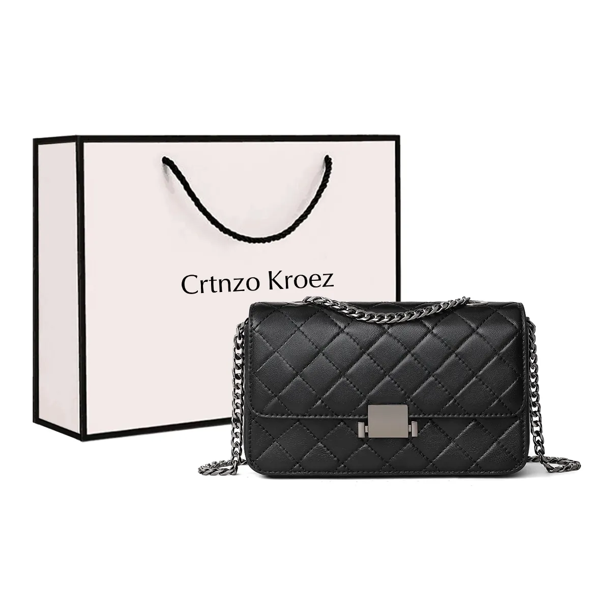 Crtnzo Kroez Сумка через плечо из коровьей кожи стандартная женская черная