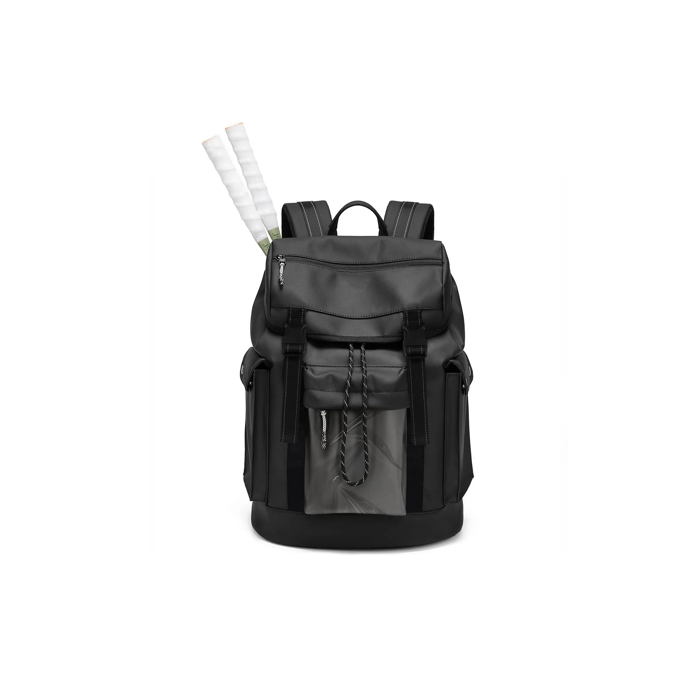 CHAOFANJI Рюкзак из кожаной мембраны большой унисекс черный белый