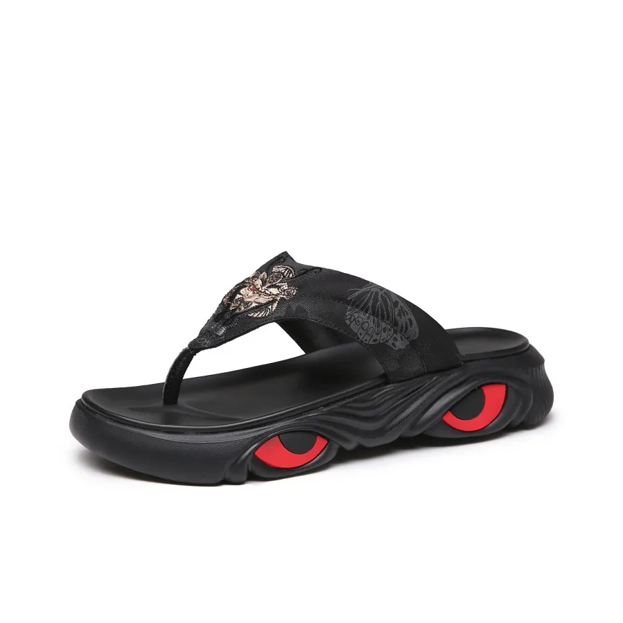 SENJIALUO Резиновая подошва шов устойчивый к истиранию шлепанцы мужской черный