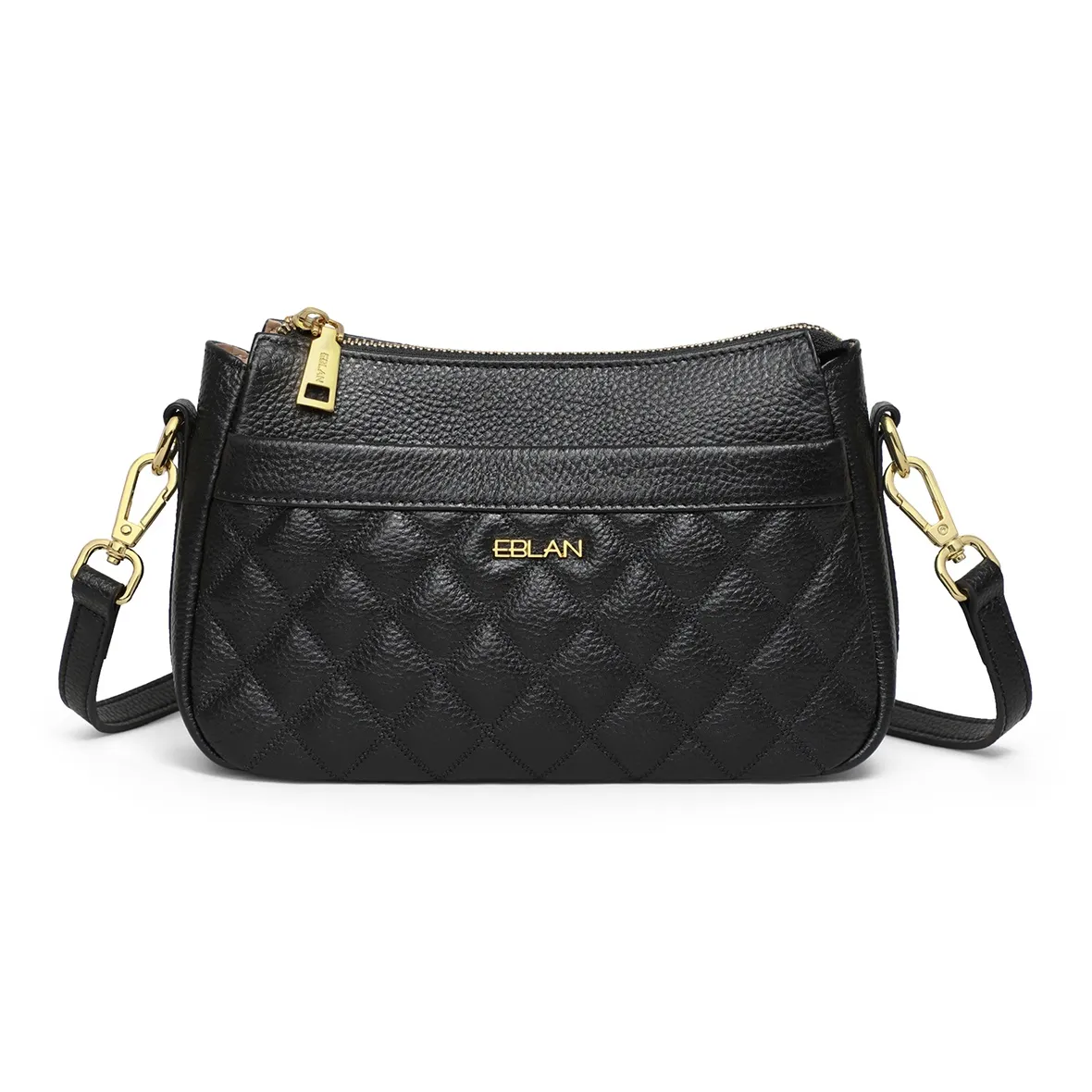 EBLAN Сумка через плечо из коровьей кожи стандартная женская черная