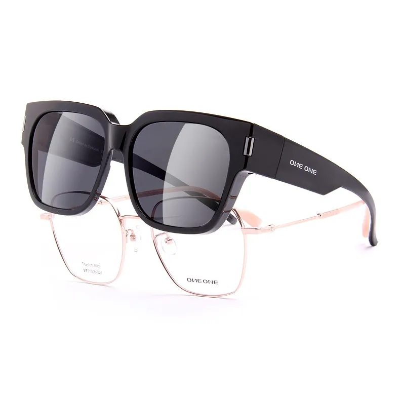 One One TR90 Квадратные Солнцезащитные Очки Унисекс Ярко-черные