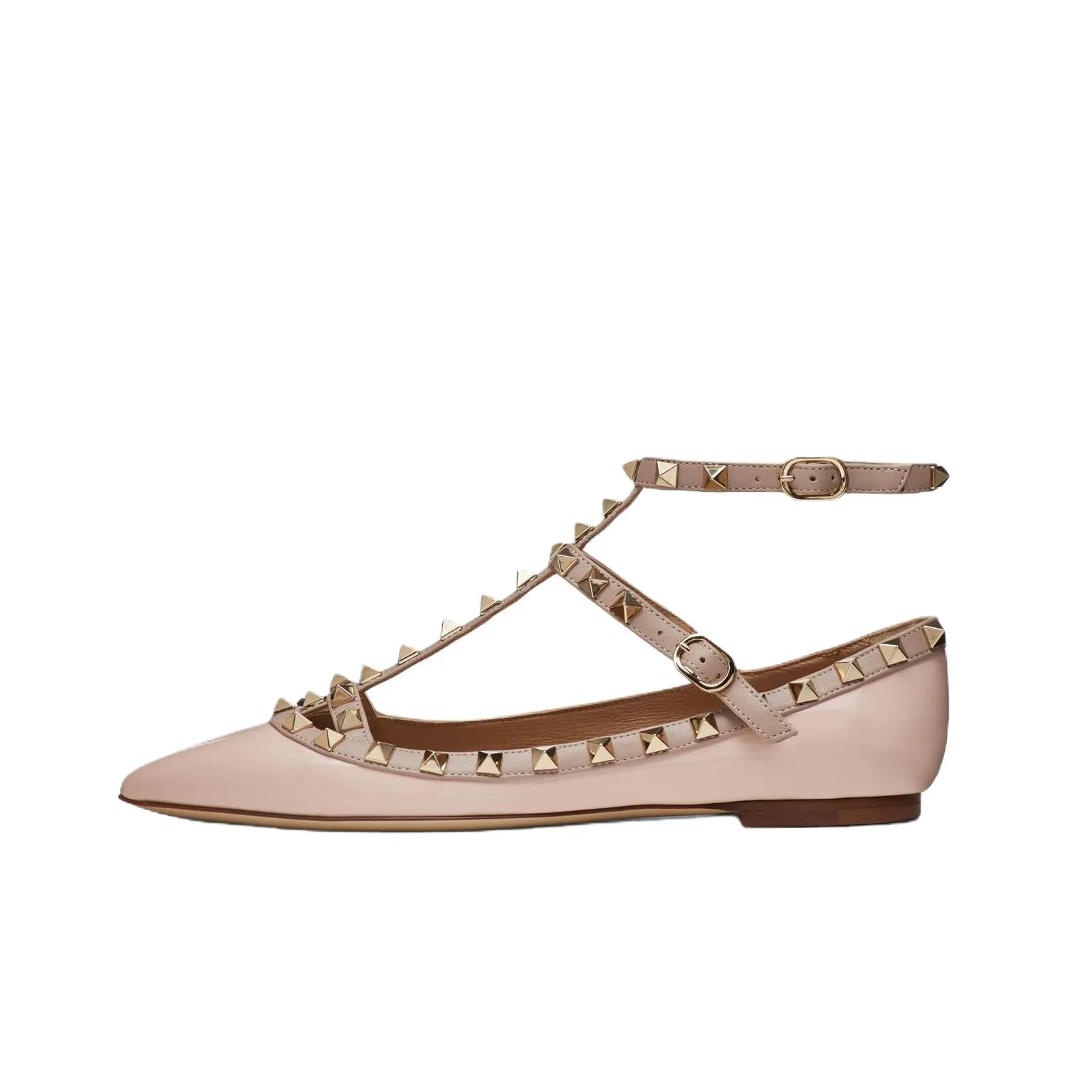 Valentino Rockstud Flat Shoes Women's Pink