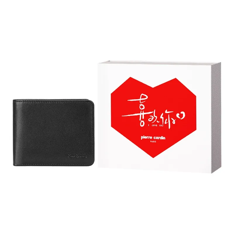 PIERRE CARDIN Cow Leather Wallet, Ticket Clip, Wallet Regular Men's Black