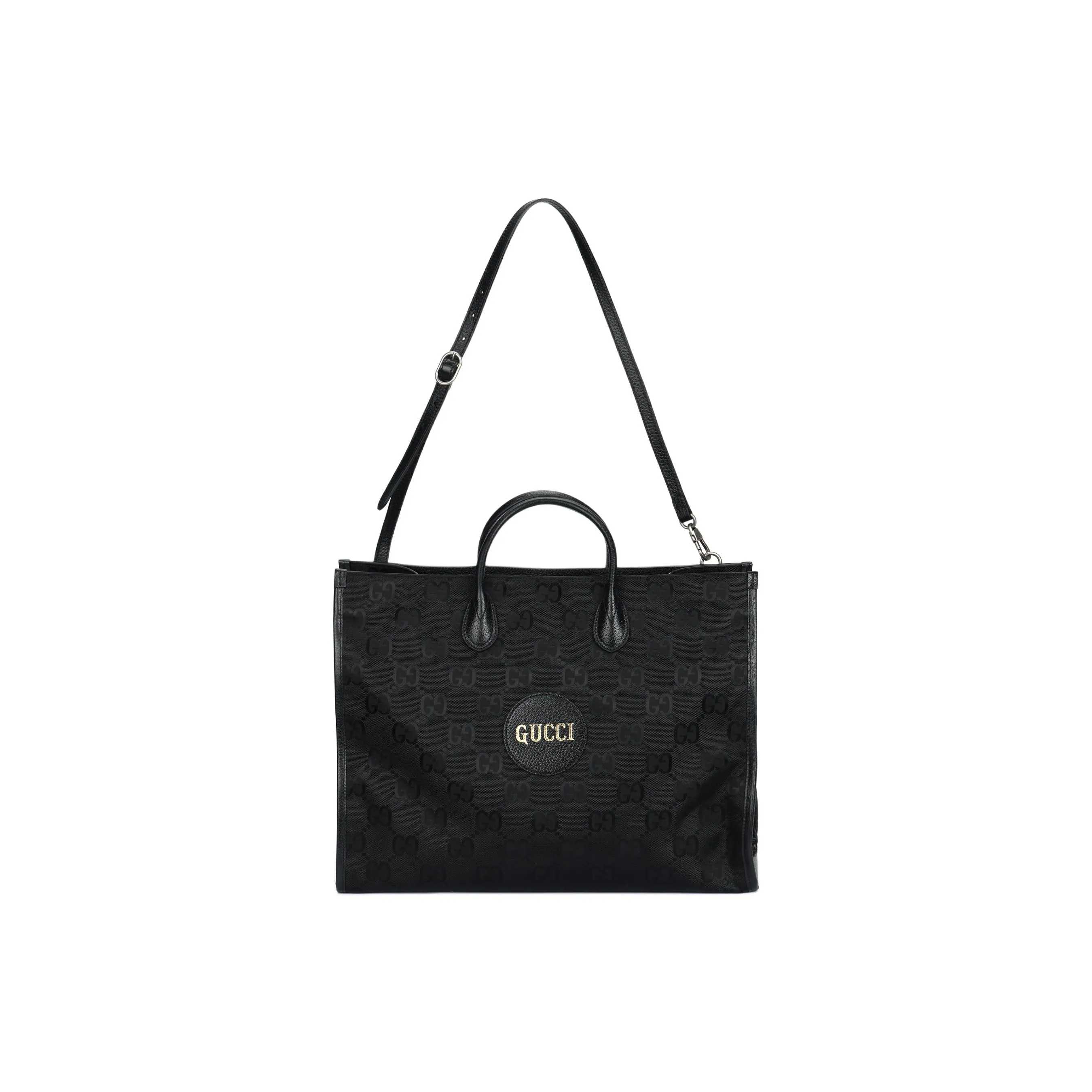 GUCCI Off The Grid Nylon With Leather Tote Bag Shopping Bag Crossbody Handbag Shoulder Bag Men's Black