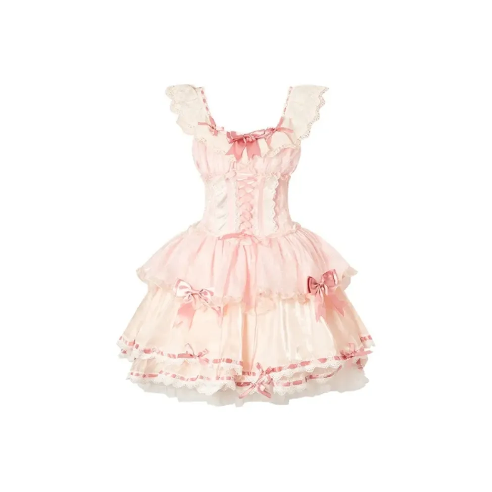 MISTVB Розовое Женское Лолита Платье