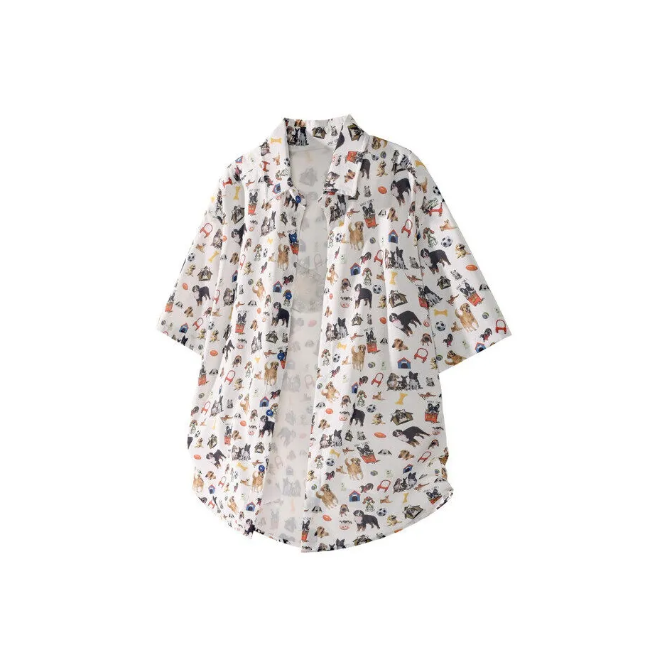 FANMADU Щенок Белый Унисекс Рубашки