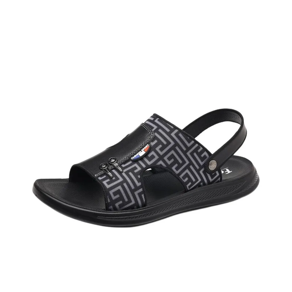JIETEGONGYANG Пляжные сандалии Мужские Черные