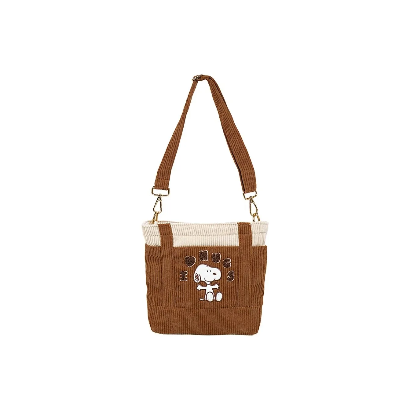 Momicafe SNOOPY Коллаборация Сумка через плечо Холст Средний Женская Коричневый