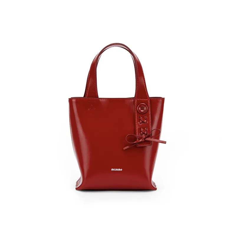 MCMIKO Спилок коровьей кожи полиуретан синтетическая кожа через плечо сумка обычный женский Apple красный