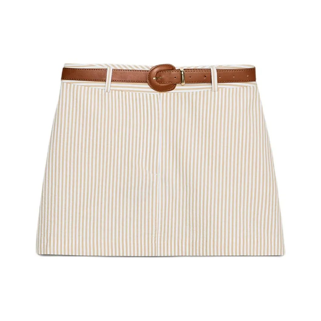 ZARA CAMEL/Белый Женские Повседневные шорты