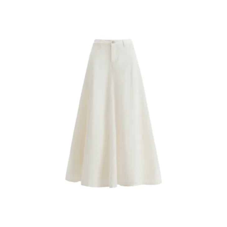 Розовый Белый Женские Джинсовые Длинные Юбки