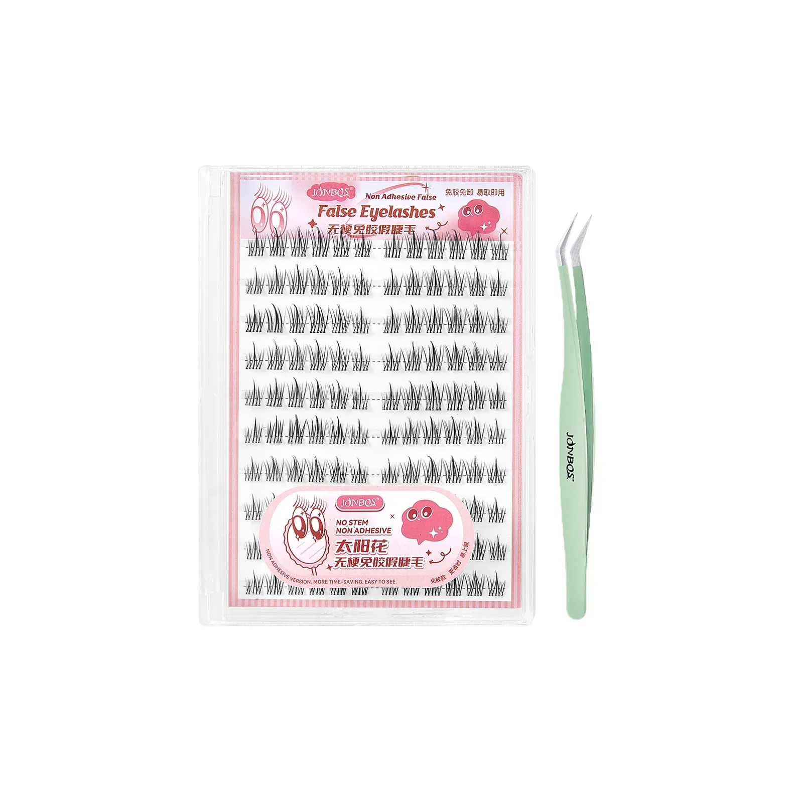JONBOS Подсолнух Клей Бесплатно Искусственные ресницы Увеличивающий стиль Естественный удлинение стиля