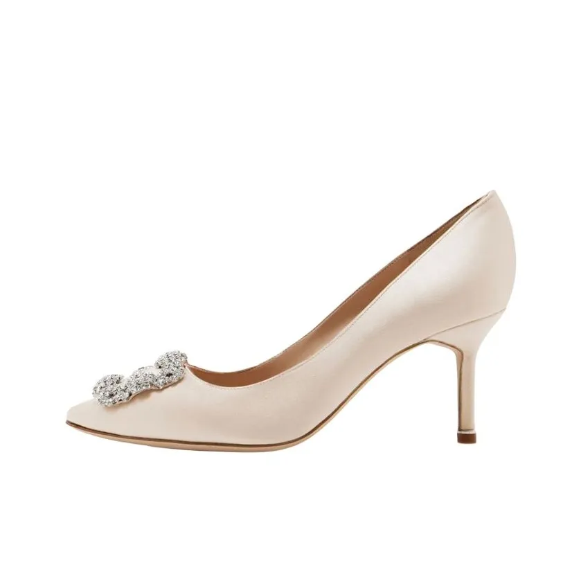 MANOLO BLAHNIK Hangisi Slim Heel High Heels 7cm Women's Light Pink