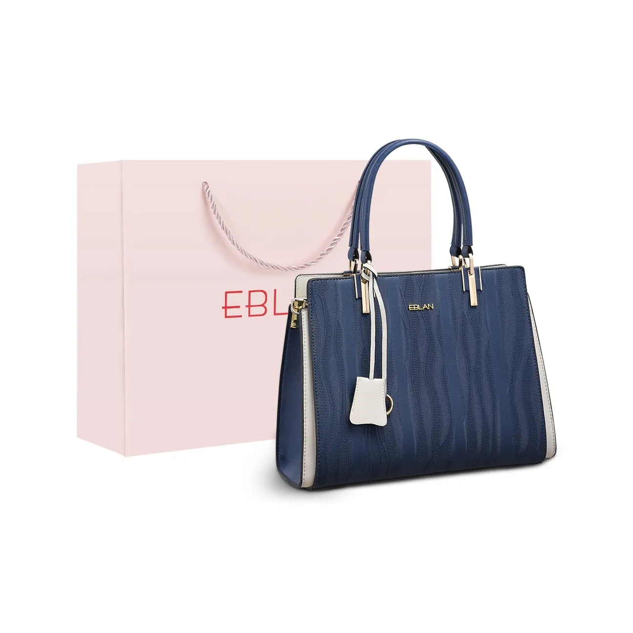 EBLAN Сумка из коровьей кожи сумка через плечо сумка через плечо тоут стандартная женская синяя