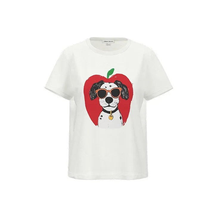 URBAN REVIVO Fun Cute Pet Design Стандартная T-рубашка Женская