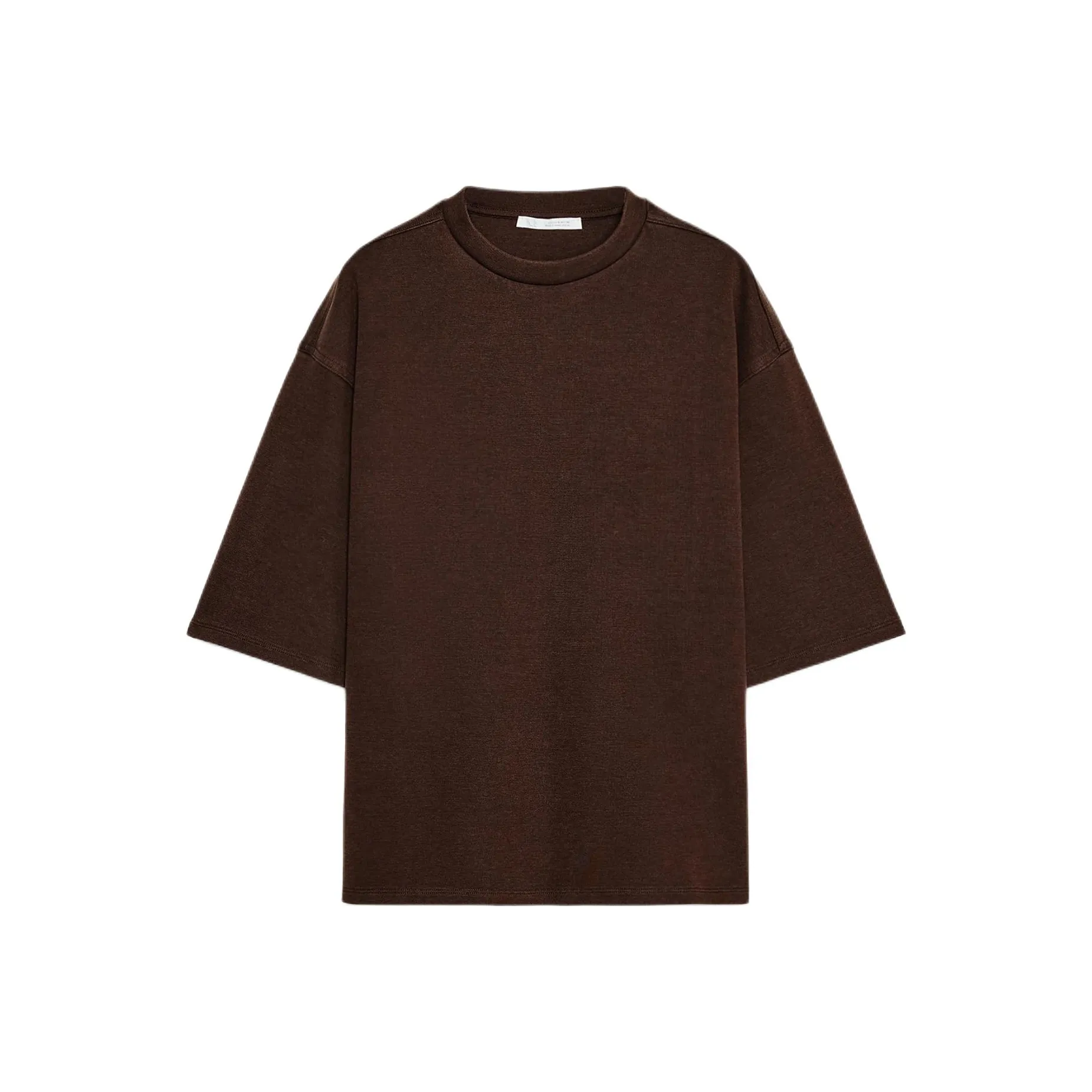 ZARA Темно-кофейные Женские Т-рубашки