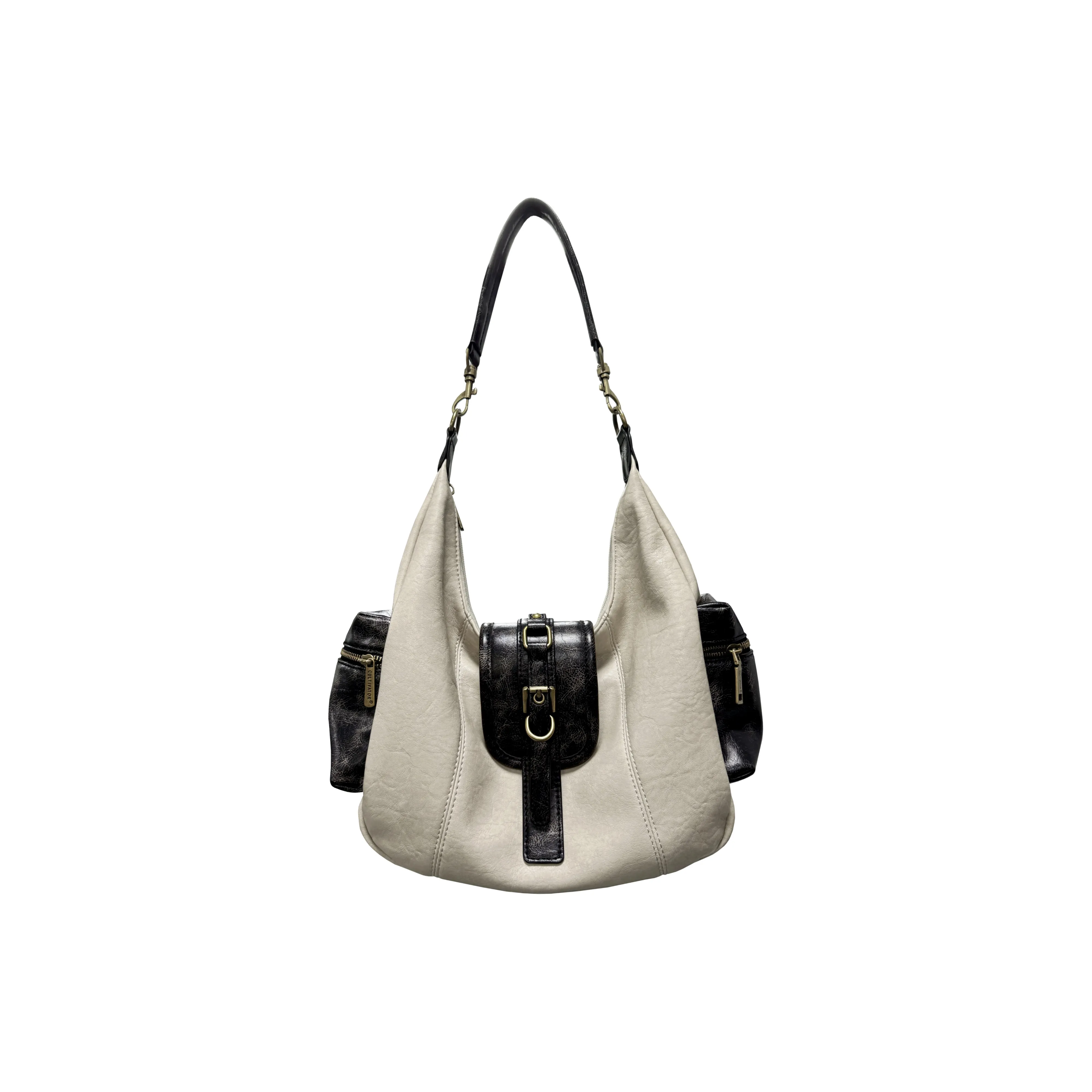 CULTIVATOR ПУ (полиуретан) Сумка-тоут Сумка через плечо Стандартная Женская Бежевая Черная