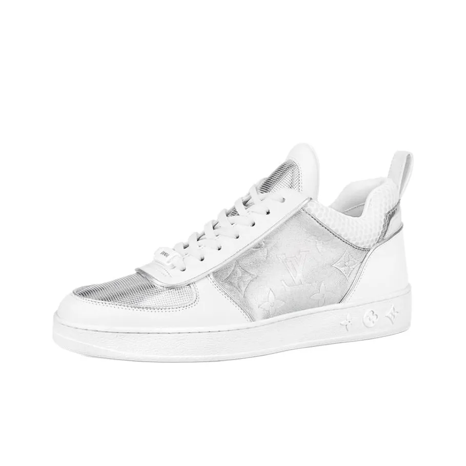 LOUIS VUITTON Boombo Low Top Stylish Skateboarding Shoes Women's Silver White