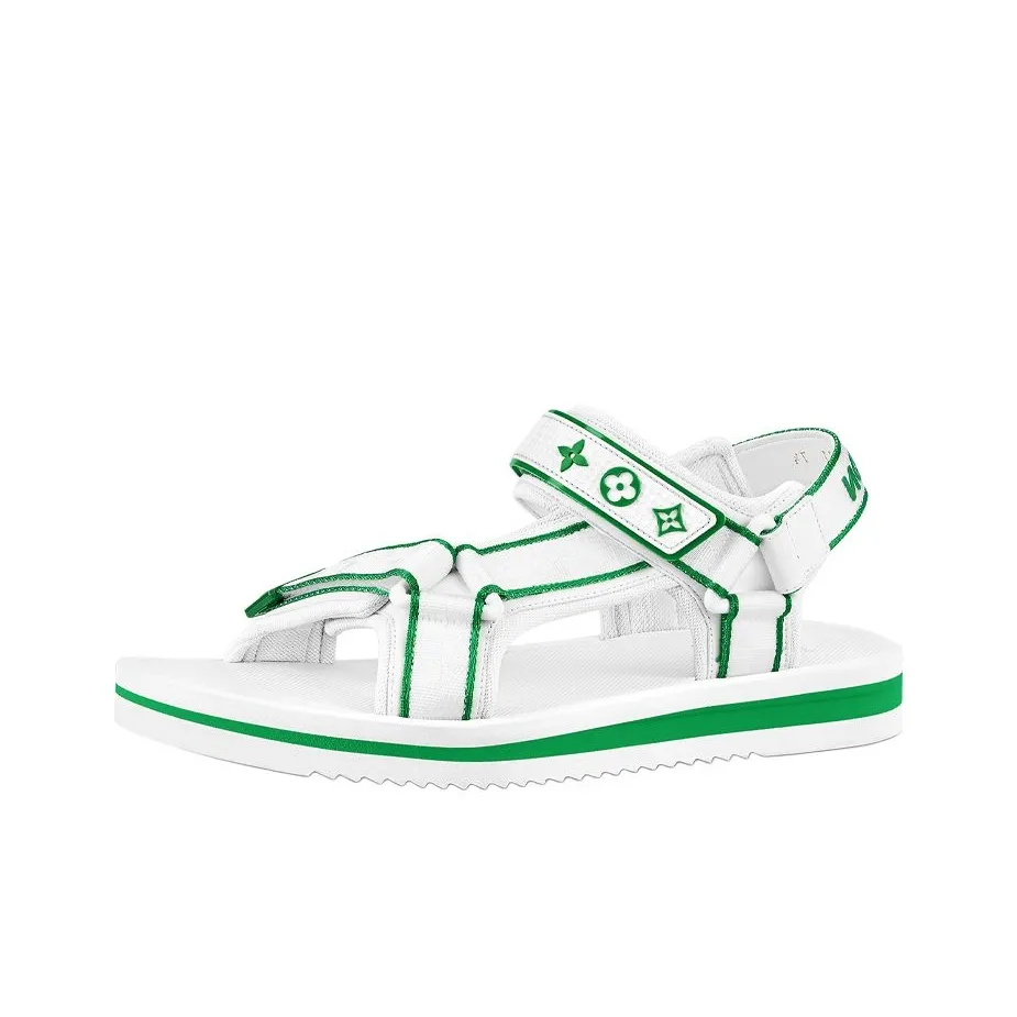 LOUIS VUITTON Panama Beach Sandals Men's White Green
