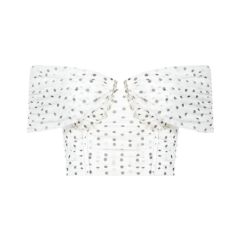 Self portrait Polka dot Print Cropped Top