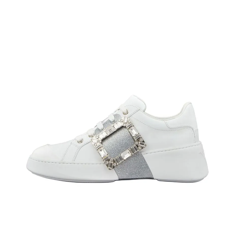 Roger Vivier Viv' Skate Glitter Embellished Buckle Sneakers Women's