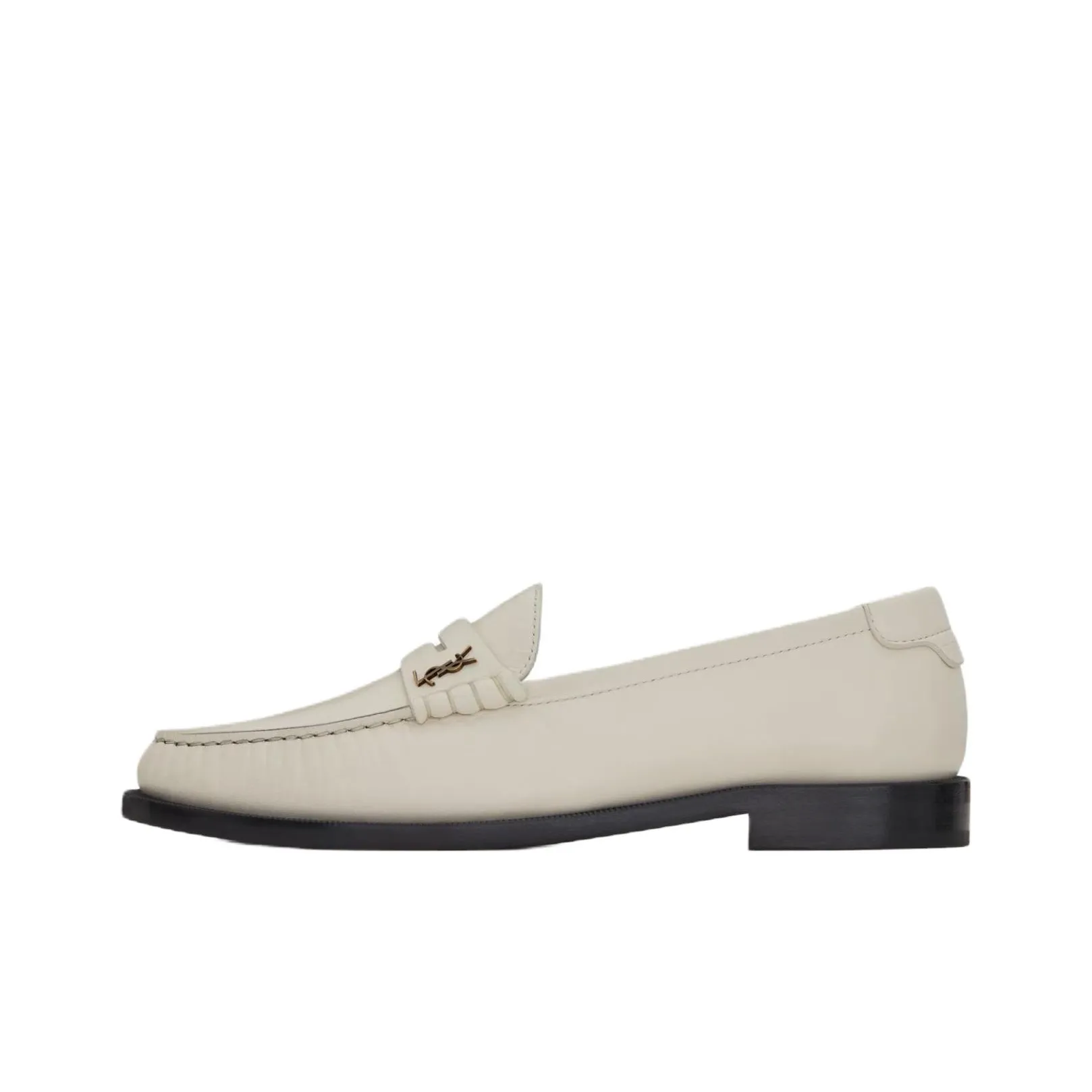 SAINT LAURENT Le Loafer Penny Slippers Pearl Women's