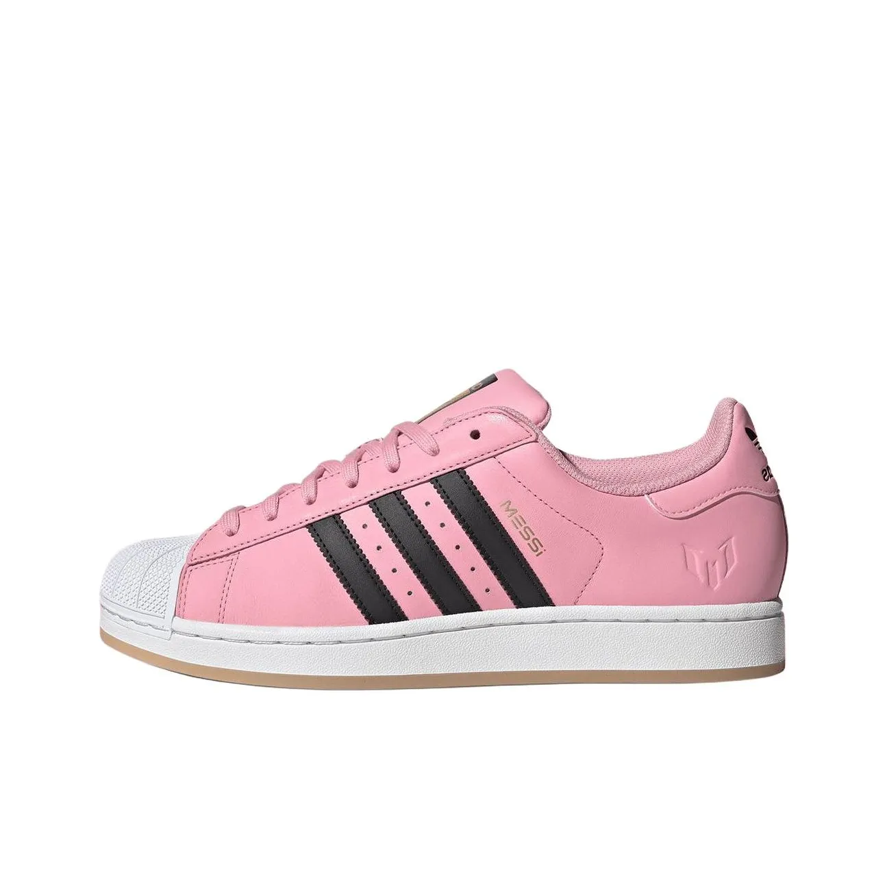 Лионель Месси x Adidas Originals SUPERSTAR Устойчивые к истиранию низкие кроссовки для скейтбординга Мужские Розовые Черные
