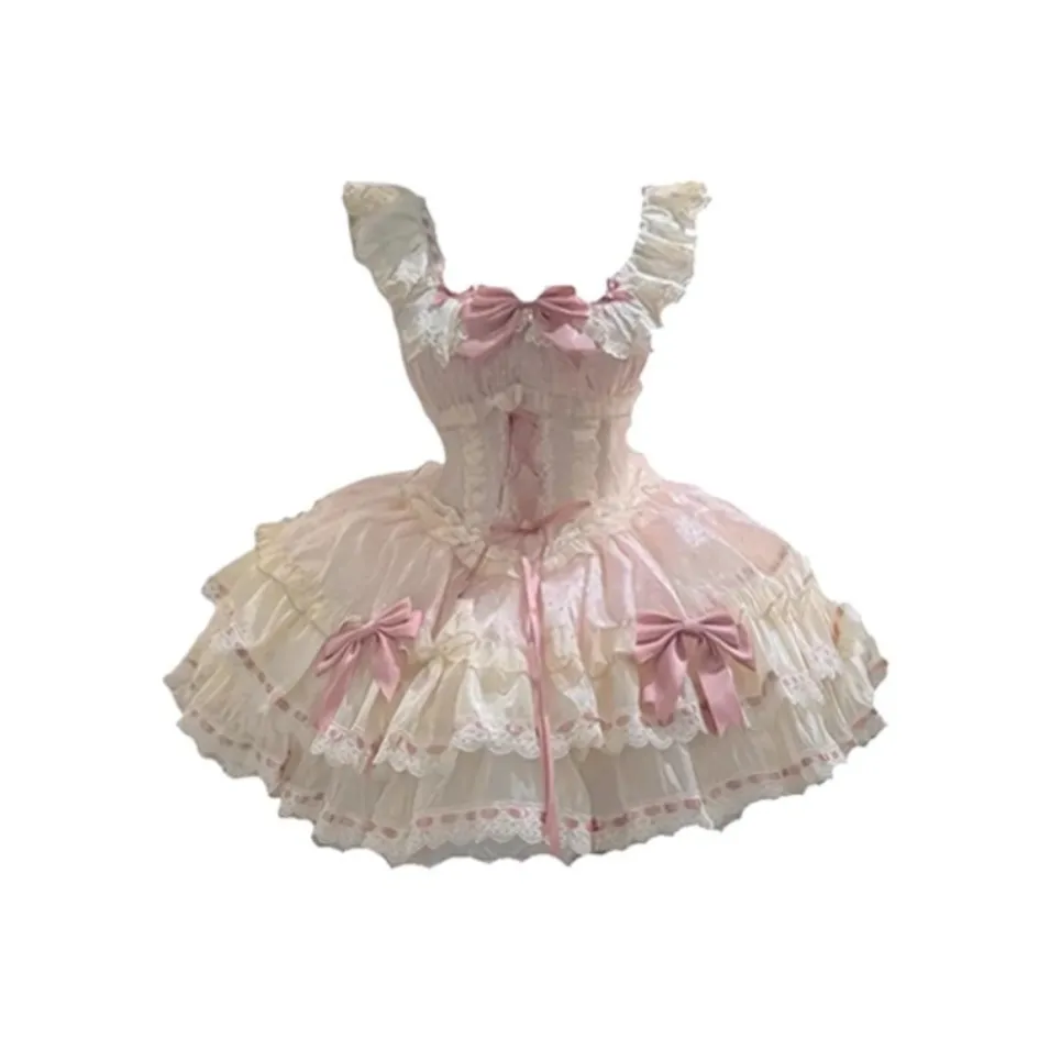 MISTVB Розовое Женское Лолита Платье