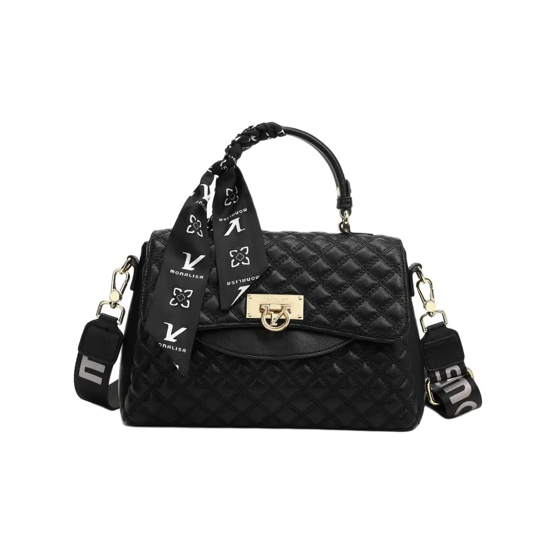 Monna Lisa Сумка через плечо из коровьей кожи обычная женская черная