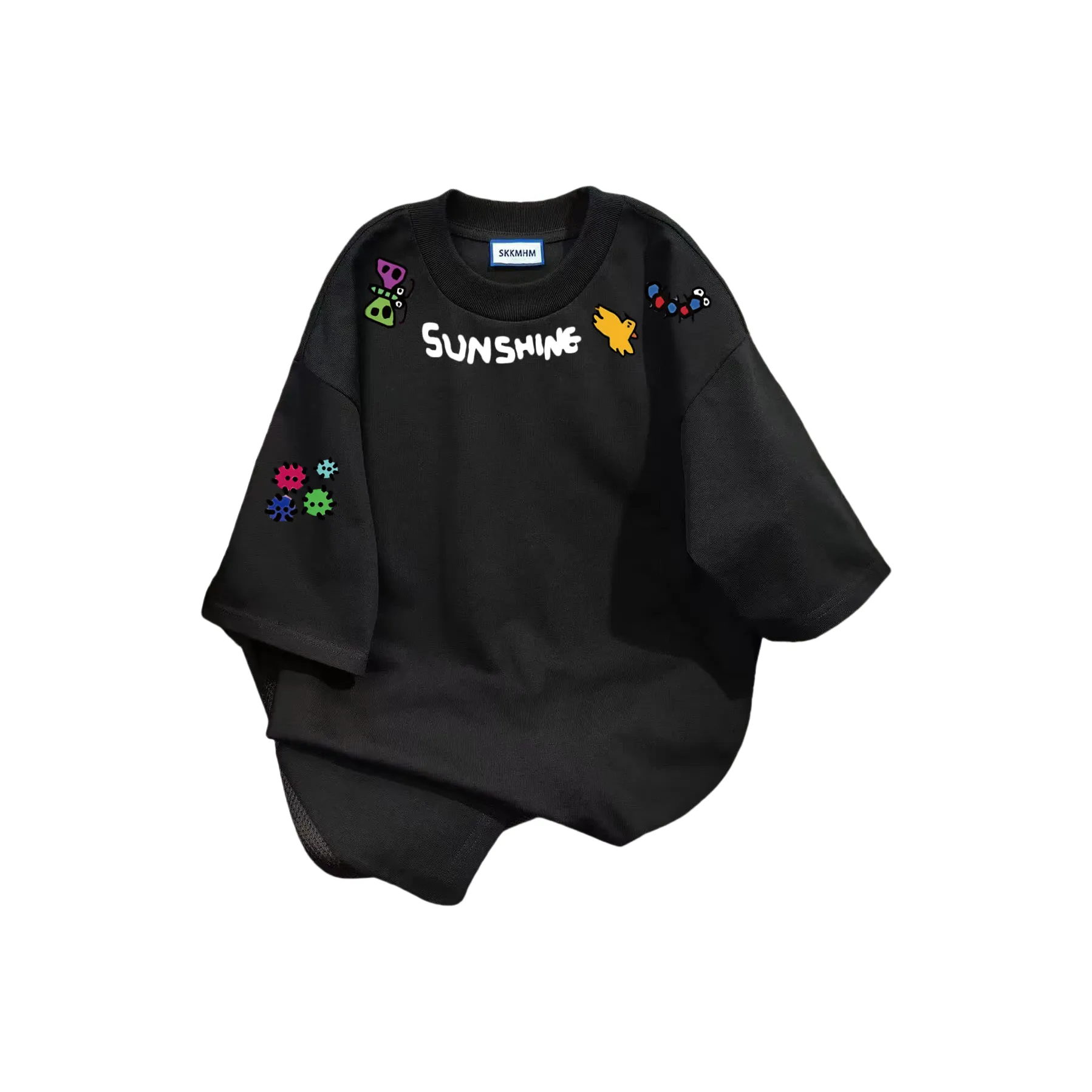 Wooden Rabbit INS Повседневный Универсальный Fashion Minimalist Style Эксклюзивный Модный Топ с Полуполым Рукавом Мужской