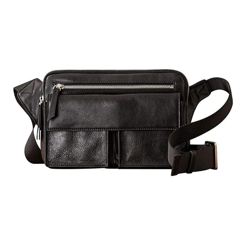 Back Step Лицевая коровья кожа Курьерская сумка Рюкзак Сумка через плечо Средний Мужской Черный