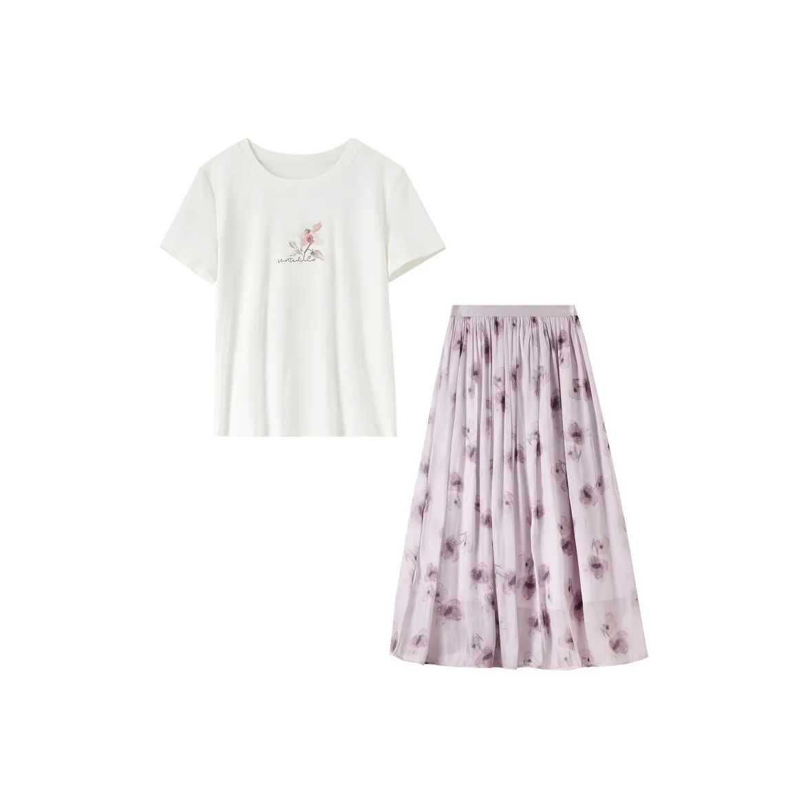 SENTUBILA Белый & Розовый & Фиолетовый Женские Повседневные Костюмы