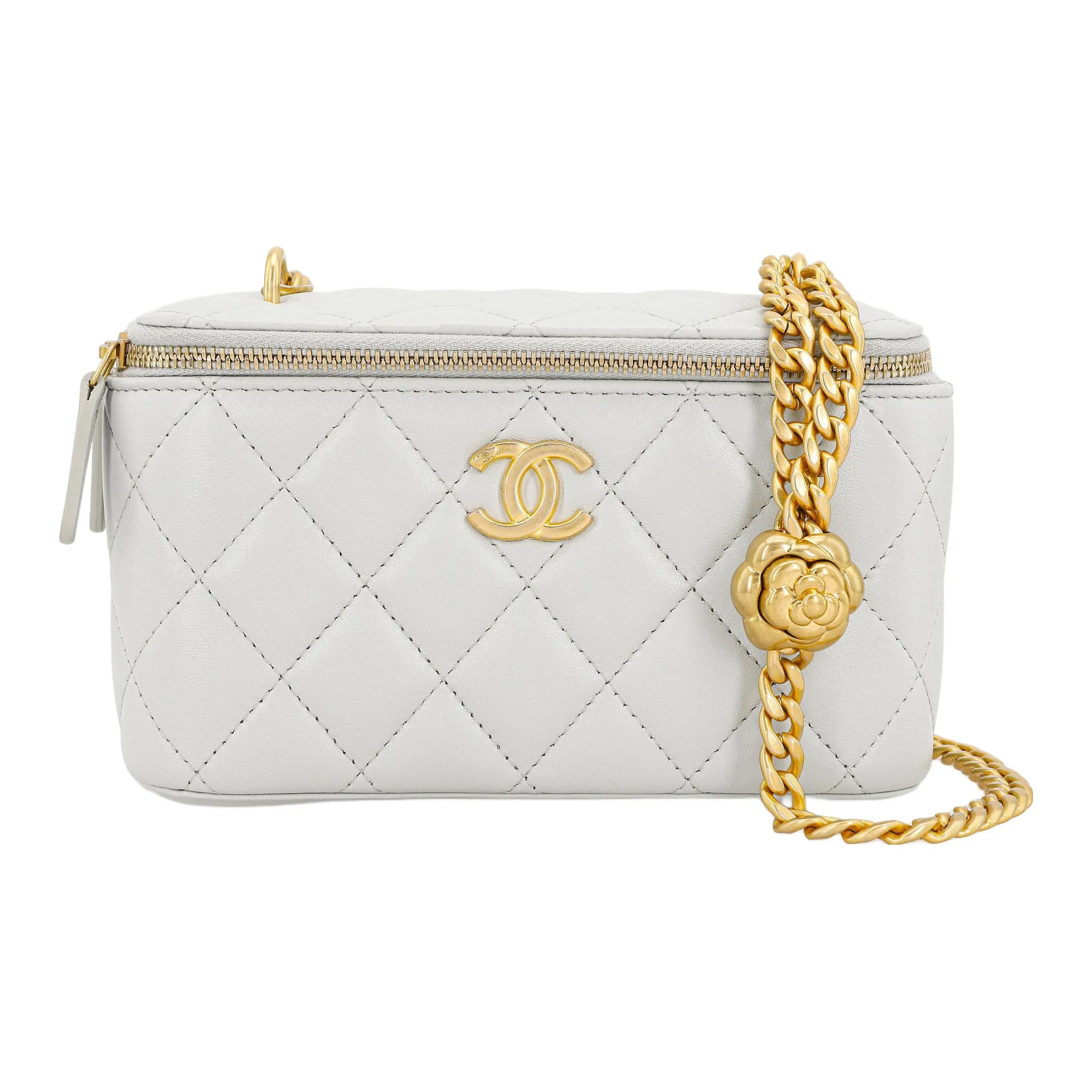 CHANEL Sheepskin Shoulder Bag, Crossbody Bag Women's Light Blue