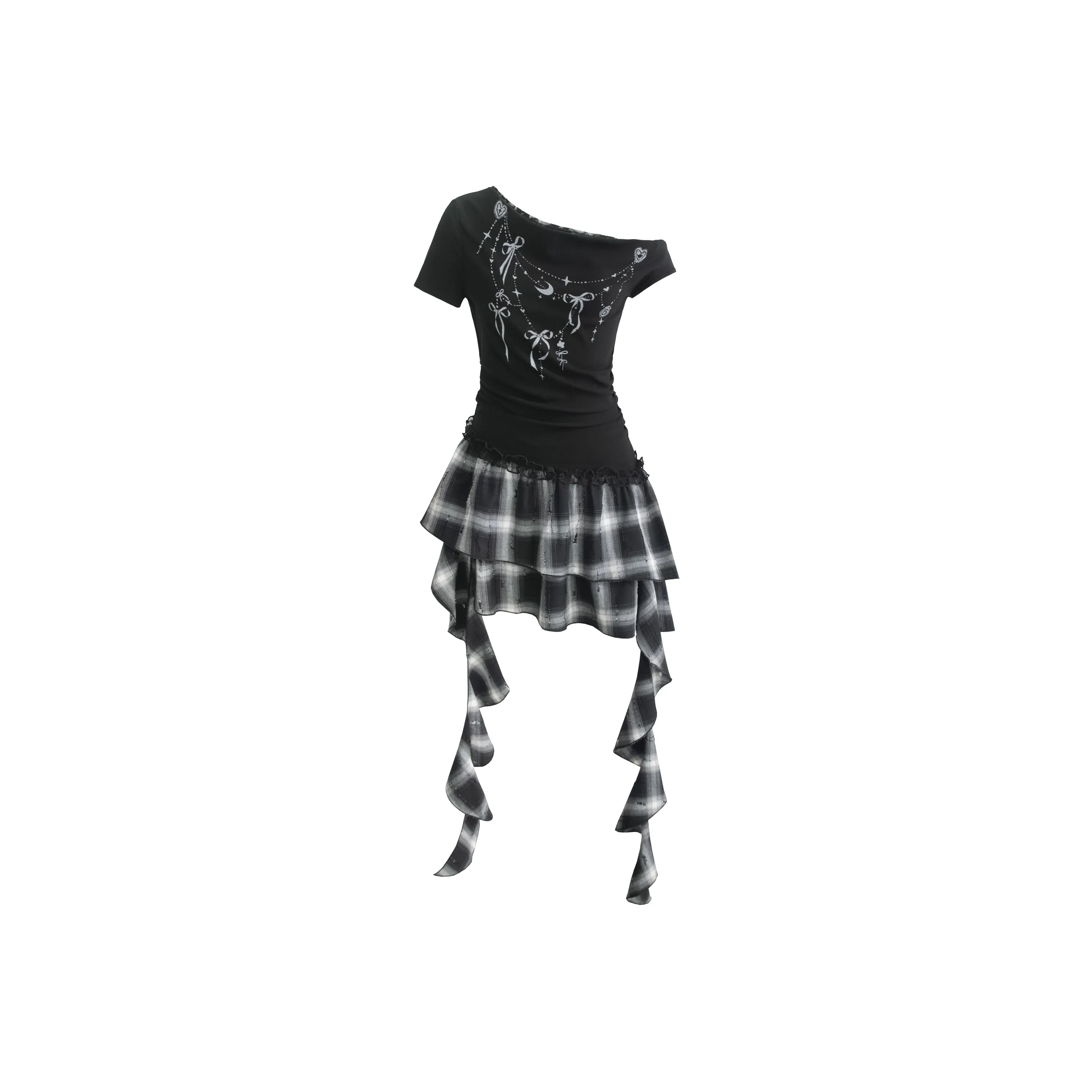 UNIFREE Короткий рукав Платье Женское Черное