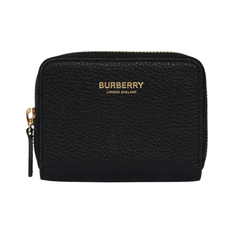 Кошелек из крупнозернистой коровьей кожи Burberry женский черный