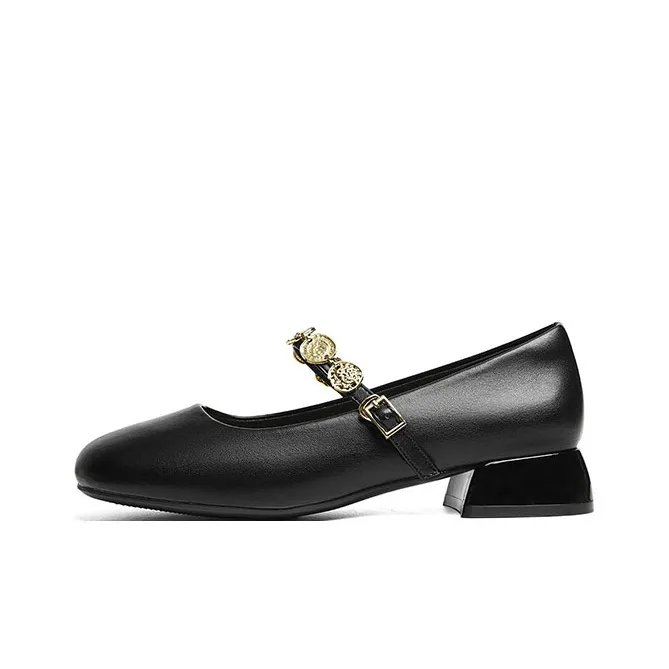 RED DRAGONFLY Грубый каблук Мэри Джейн обувь 3 см женская