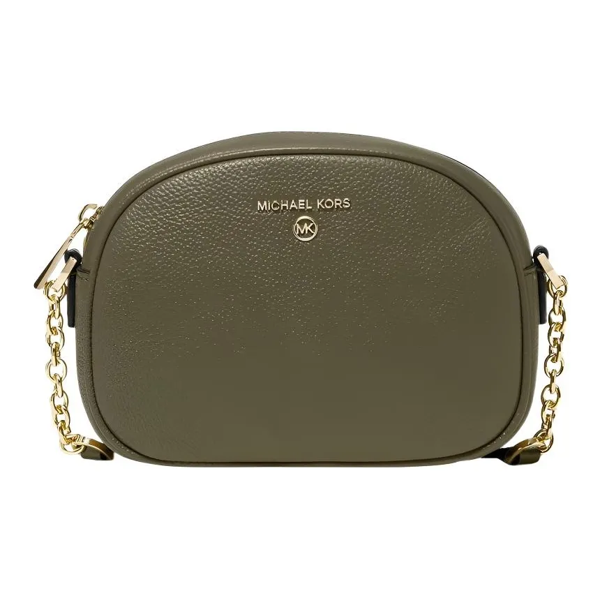 MICHAEL KORS Jet Set Charm Pebbled Leather Shoulder Bag, Crossbody Bag Small Size Women's Olive Green