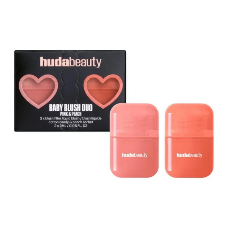 HUDA BEAUTY Румяна двухтоновые естественный цвет лица 2 мл + 2 мл