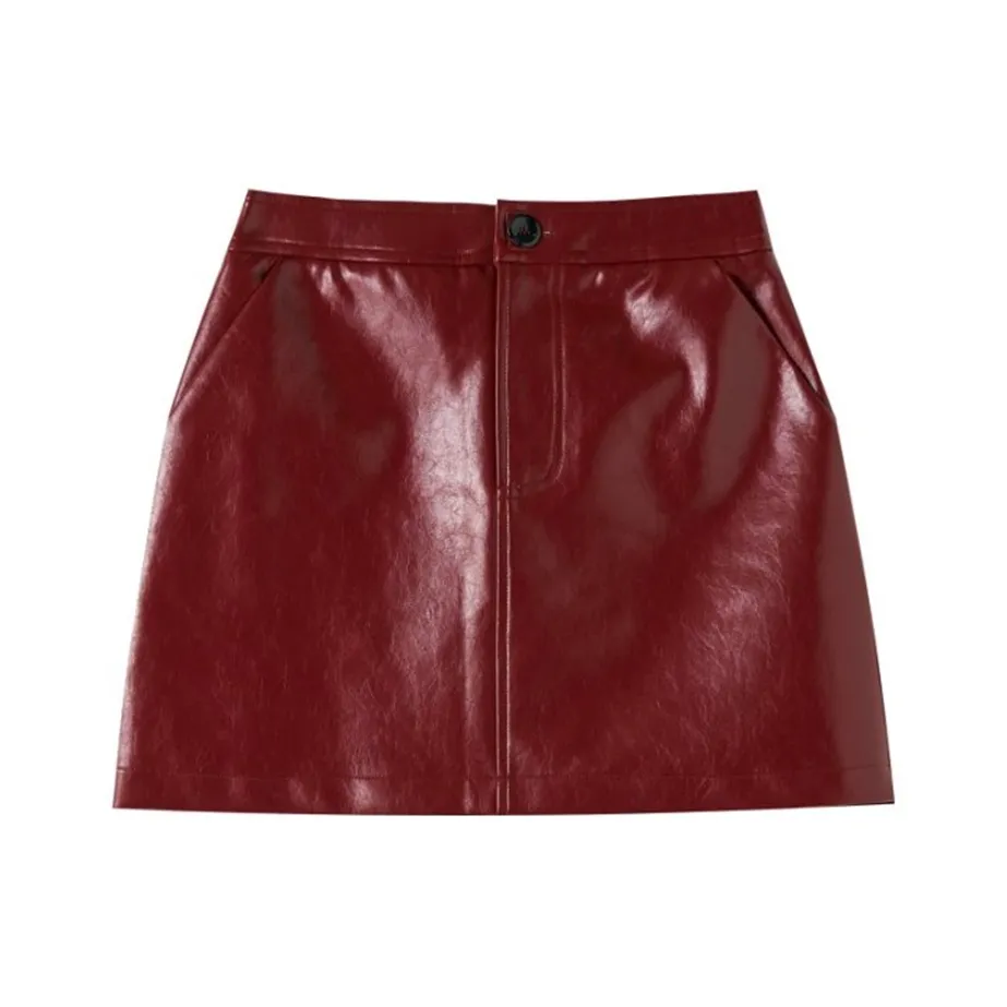SHUXI Кожаные короткие юбки женские