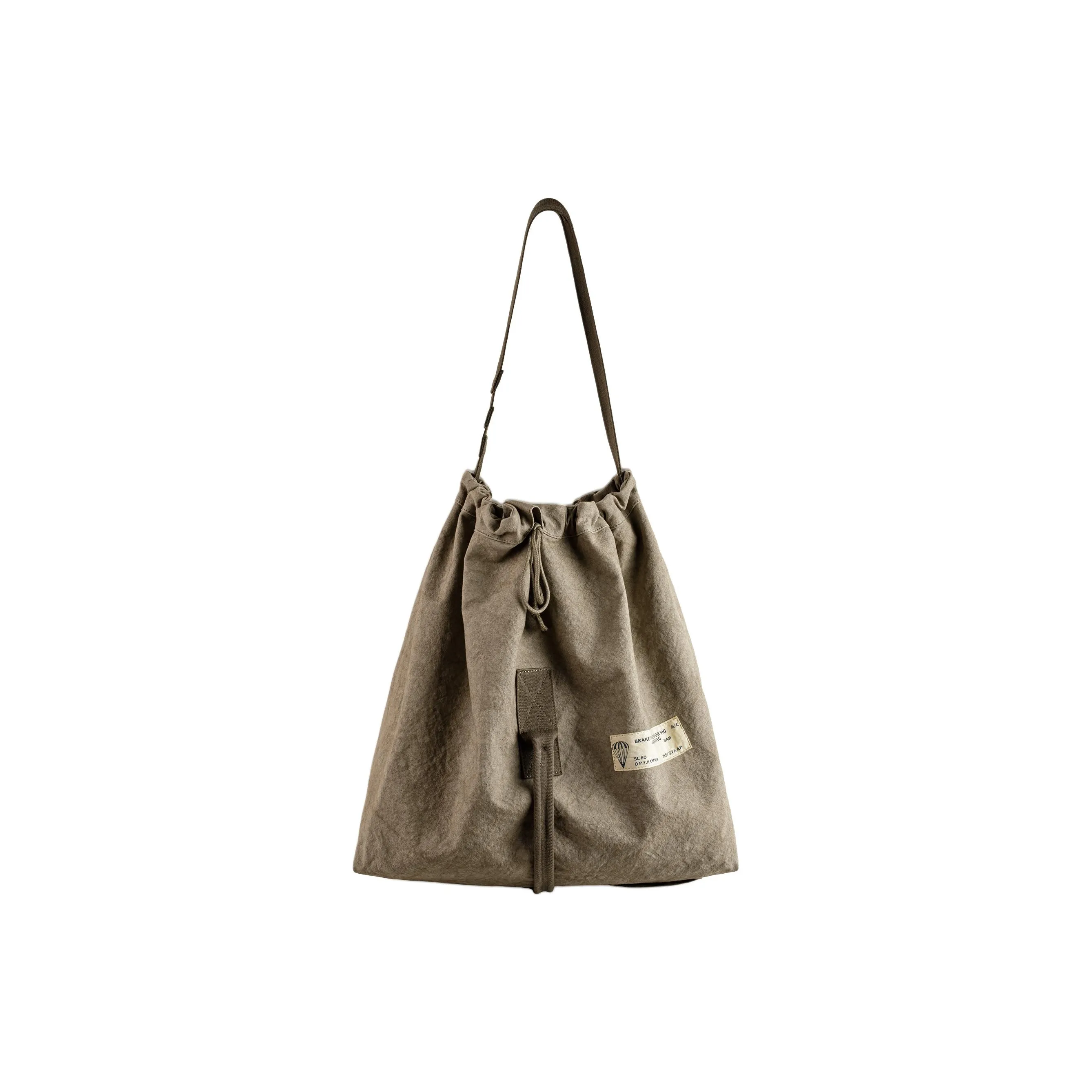 MADEN Ткань Ведрообразные сумки Сумки через плечо Сумка через плечо Средняя Унисекс Дымчато-зеленый