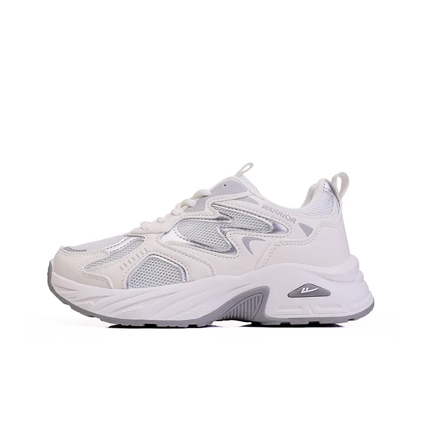 Warrior Низкие кеды с толстой подошвой бежево-серый сетка без подкладки женские