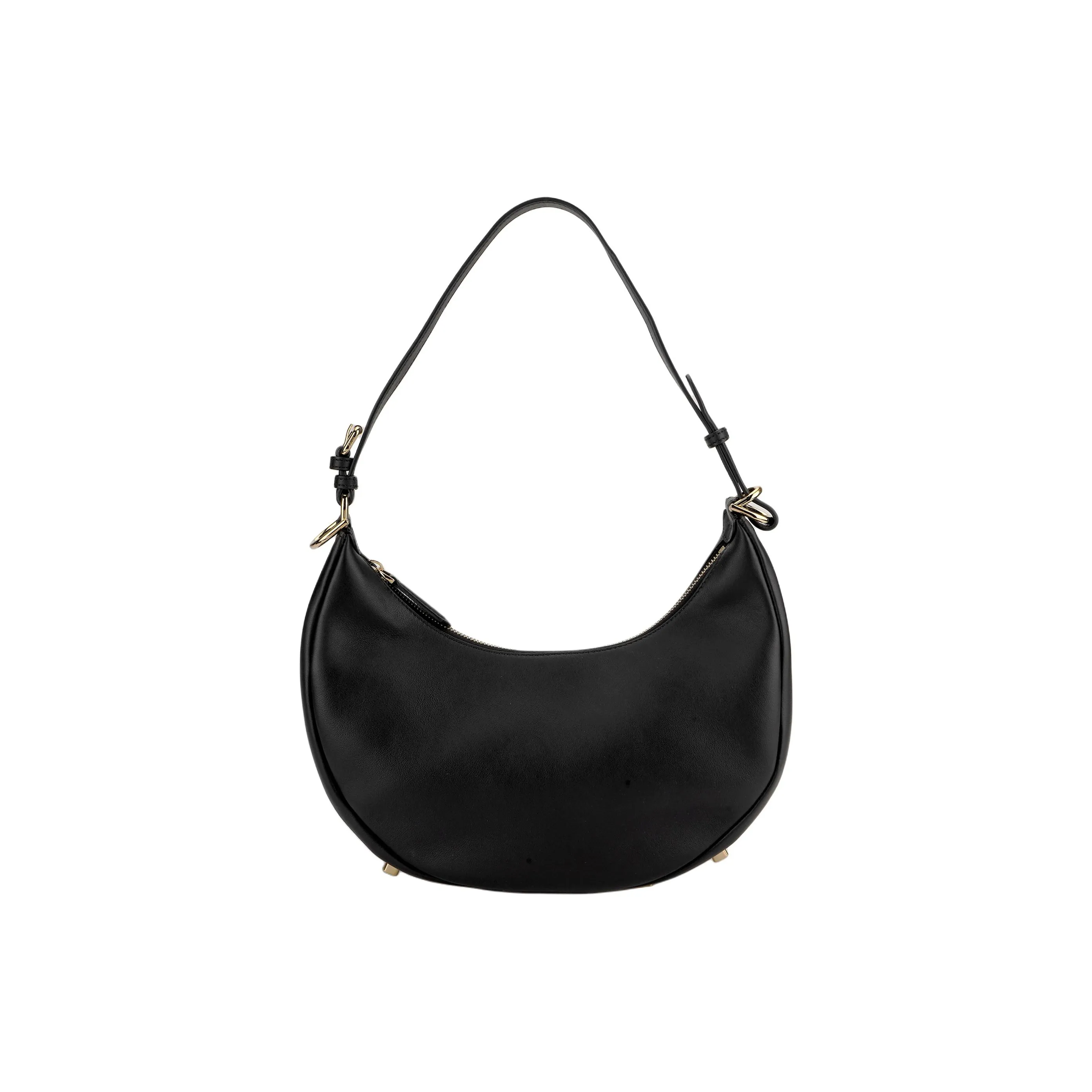 FENDI Fendigraphy Calfskin Crescent Bag, Shoulder Bag, Handbag Women's Black