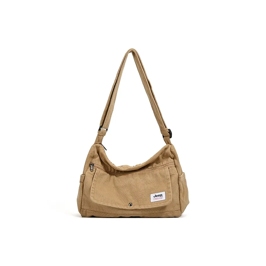 Jeep Холст Сумка через плечо Сумка на плечо Стандартная Унисекс Хаки Армейский зеленый Серый Черный