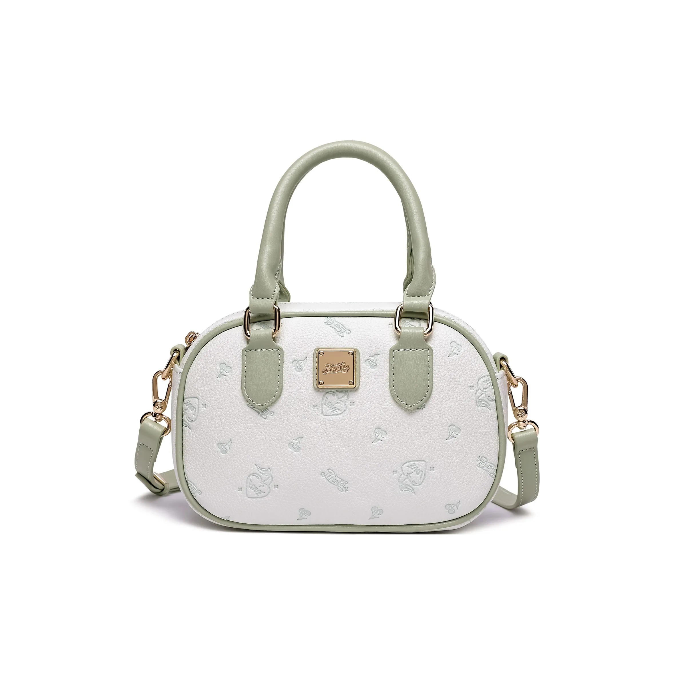 Pepsi PU Shoulder Bag Handbag Boston Bag Crossbody Bag Regular Women's Cherry Blossom Pink/Fresh Green